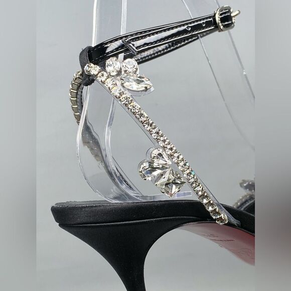 Christian Louboutin Marykate Queen Crystal-Embellished Satin Pumps size 37.5 - Picture 8 of 14